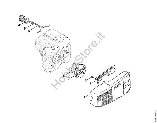 Frizione (33.89), (30.89), (25.84) Motoseghe a benzina (MS) 009 della marca STIHL
