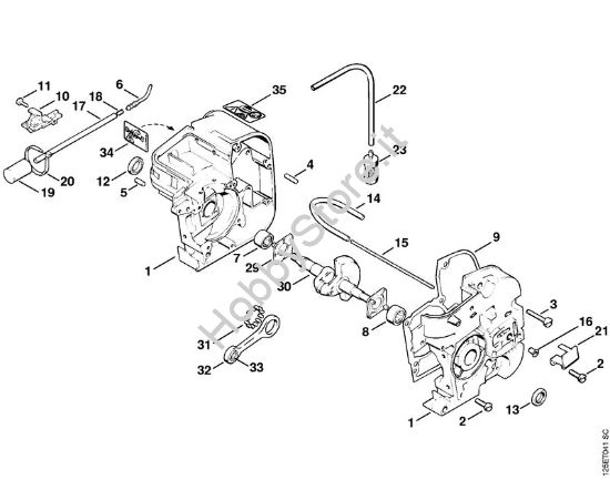 Carter albero a gomito Motoseghe a benzina (MS) 009 E della marca STIHL