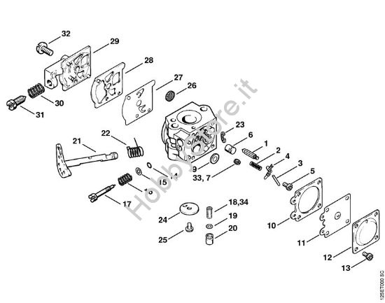 Carburatore WT-323 USA, WT-563 CDN Motoseghe a benzina (MS) 009 Q della marca STIHL