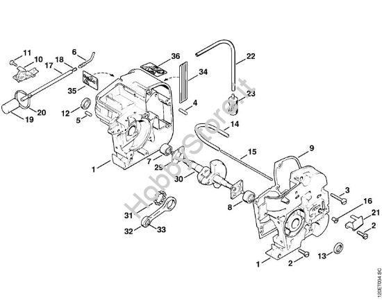 Carter albero a gomito Motoseghe a benzina (MS) 011 AVEQ della marca STIHL
