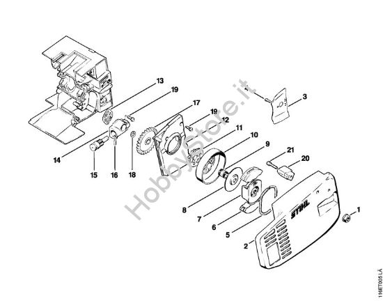 Coperchio rocchetto catena, rocchetto catena Motoseghe a benzina (MS) 015 L della marca STIHL