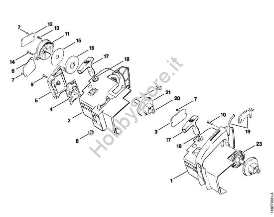 Impugnatura con cappottatura Motoseghe a benzina (MS) 015 L della marca STIHL