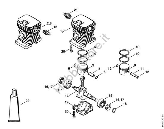 Cilindro Motoseghe a benzina (MS) 018 della marca STIHL