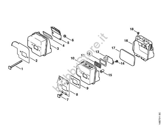 Silenziatore Motoseghe a benzina (MS) 018 della marca STIHL