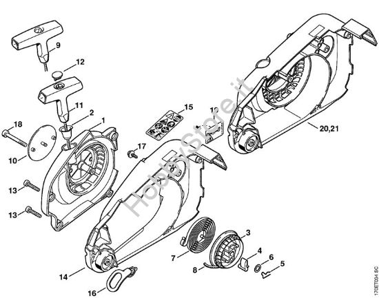 Carenatura ventola Motoseghe a benzina (MS) 019 T della marca STIHL