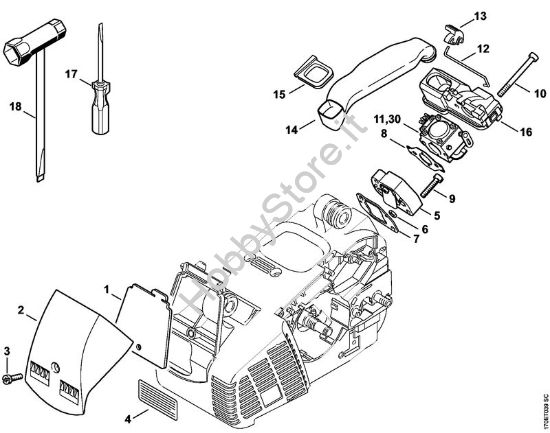 Filtro aria, Attrezzi Motoseghe a benzina (MS) 019 T della marca STIHL