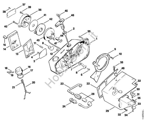 Dispositivo di avviamento Motoseghe a benzina (MS) 020 (1114) della marca STIHL