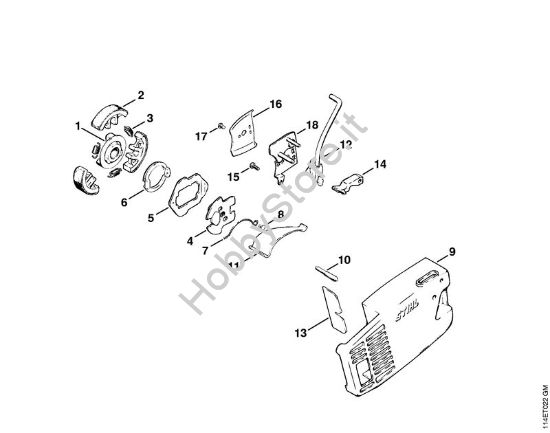 Freno catena giunto di stacco (2.80) Motoseghe a benzina (MS) 020 (1114) della marca STIHL