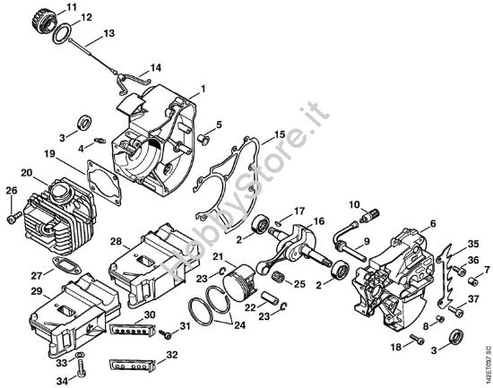 Carter albero a gomito Motoseghe a benzina (MS) 020 T della marca STIHL