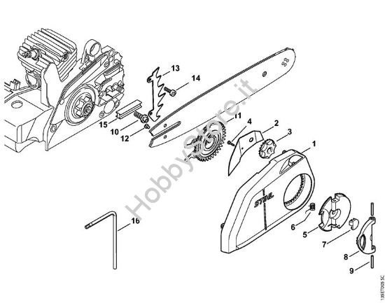 Tensado rÃ¡pido de la cadena Motoseghe a benzina (MS) 023 L della marca STIHL
