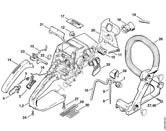 Corpo impugnatura Motoseghe a benzina (MS) 023 Z della marca STIHL