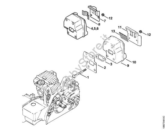 Silenziatore Motoseghe a benzina (MS) 023 Z della marca STIHL