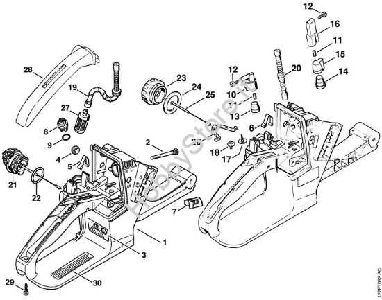 Corpo serbatoio Motoseghe a benzina (MS) 024 SW della marca STIHL