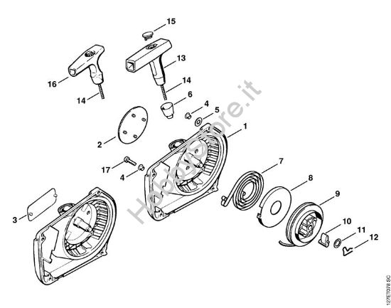 Dispositivo di avviamento Motoseghe a benzina (MS) 024 SW della marca STIHL