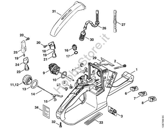Corpo serbatoio Motoseghe a benzina (MS) 026 della marca STIHL