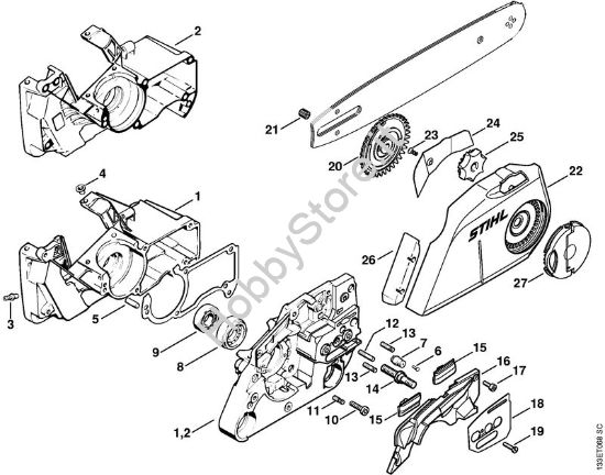 Tensado rÃ¡pido de la cadena Motoseghe a benzina (MS) 026 C della marca STIHL