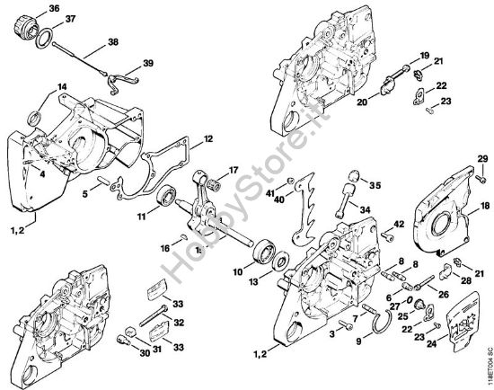 Carter albero a gomito, albero a gomito Motoseghe a benzina (MS) 028 W della marca STIHL