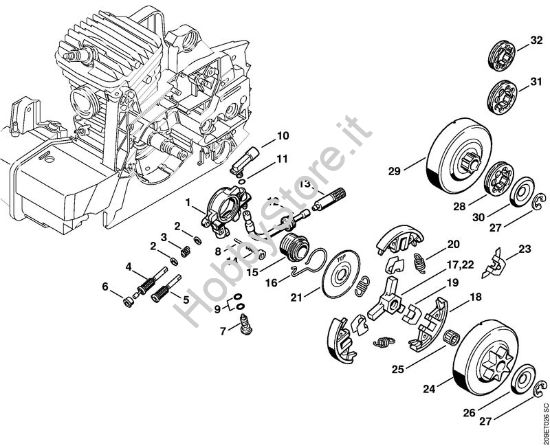 Pompa olio, frizione Motoseghe a benzina (MS) 029 della marca STIHL