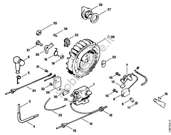 Impianto di accesione, volano magnetico Motoseghe a benzina (MS) 031 della marca STIHL