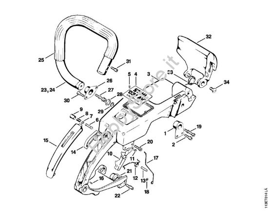 Manico a telaio, manico tubolare Motoseghe a benzina (MS) 031 della marca STIHL