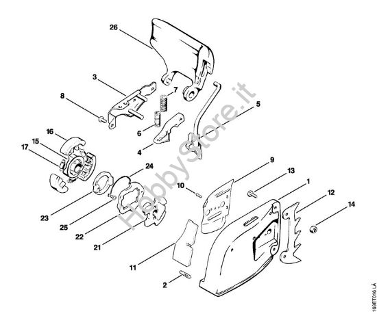 Freno catena giunto di stacco Motoseghe a benzina (MS) 032 AVQ della marca STIHL