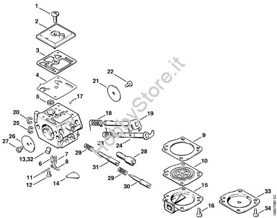 Carburatore C3A-S31 Motoseghe a benzina (MS) 034 della marca STIHL