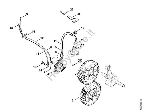 Impianto di accesione Motoseghe a benzina (MS) 034 della marca STIHL