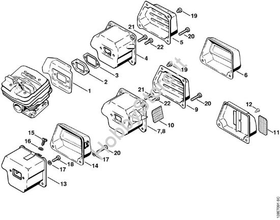 Silenziatore Motoseghe a benzina (MS) 034 della marca STIHL