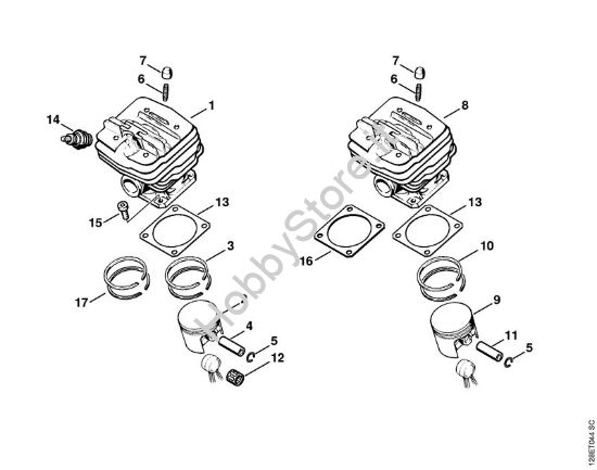 Cilindro Motoseghe a benzina (MS) 034 S della marca STIHL