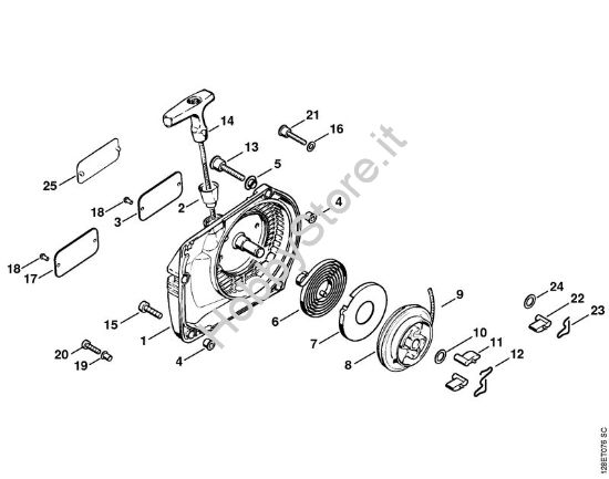 Dispositivo di avviamento (31.2001) Motoseghe a benzina (MS) 034 S della marca STIHL