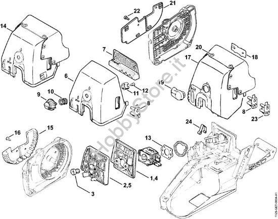 Filtro aria (08.2000), (31.2001) Motoseghe a benzina (MS) 034 S della marca STIHL