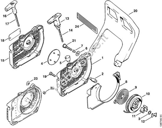 Dispositivo di avviamento Motoseghe a benzina (MS) 036 della marca STIHL