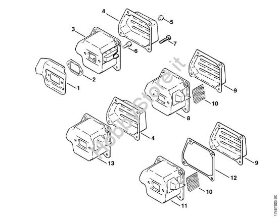 Silenziatore Motoseghe a benzina (MS) 036 della marca STIHL
