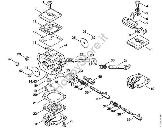 Carburatore C3A-S39, C3A-S52 Motoseghe a benzina (MS) 036 Arctic della marca STIHL
