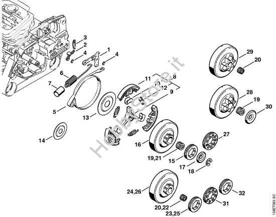 Freno catena, frizione Motoseghe a benzina (MS) 036 Arctic della marca STIHL
