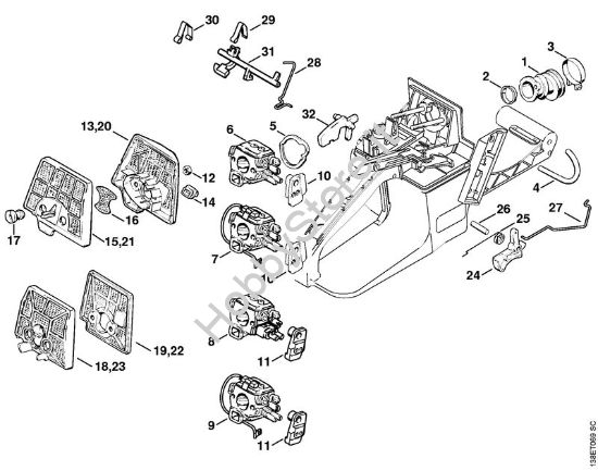 Filtro aria Motoseghe a benzina (MS) 036 BR della marca STIHL
