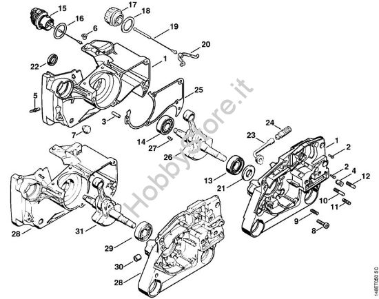 Carter albero a gomito Motoseghe a benzina (MS) 036 QS della marca STIHL