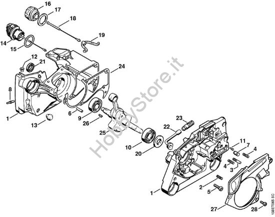 Carter albero a gomito Motoseghe a benzina (MS) 036 WVH della marca STIHL