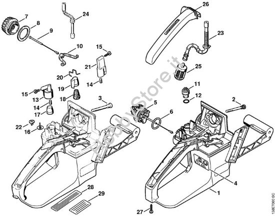 Corpo serbatoio Motoseghe a benzina (MS) 036 WVH della marca STIHL