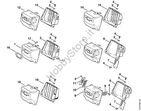Silenziatore Motoseghe a benzina (MS) 038 M della marca STIHL