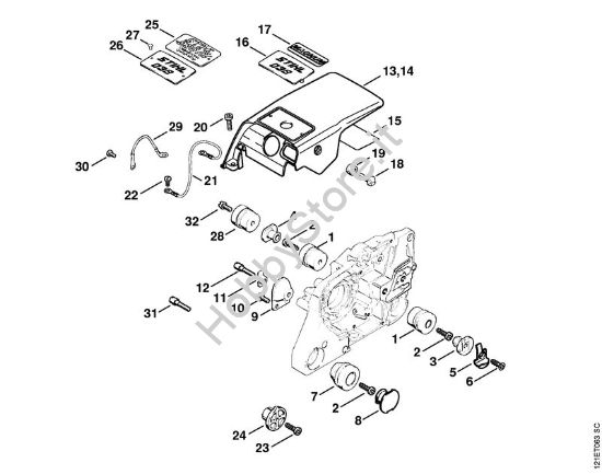 Cappottatura Motoseghe a benzina (MS) 038 MRII della marca STIHL