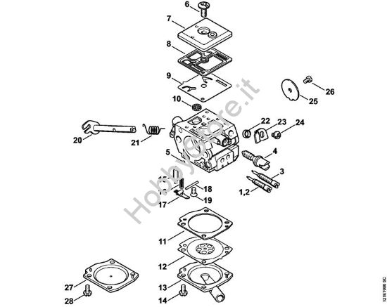 Carburatore C3-S148, C3-S149 Motoseghe a benzina (MS) 038 S della marca STIHL