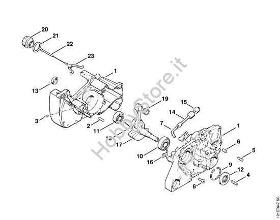 Carter albero a gomito Motoseghe a benzina (MS) 038 W della marca STIHL