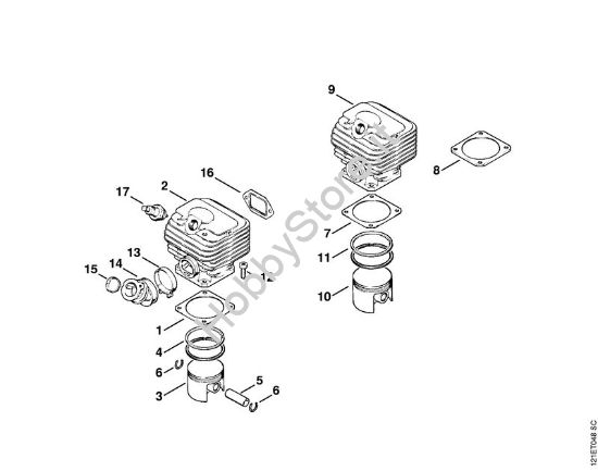 Cilindro Motoseghe a benzina (MS) 038 W della marca STIHL