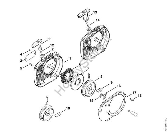 Dispositivo di avviamento Motoseghe a benzina (MS) 038 W della marca STIHL