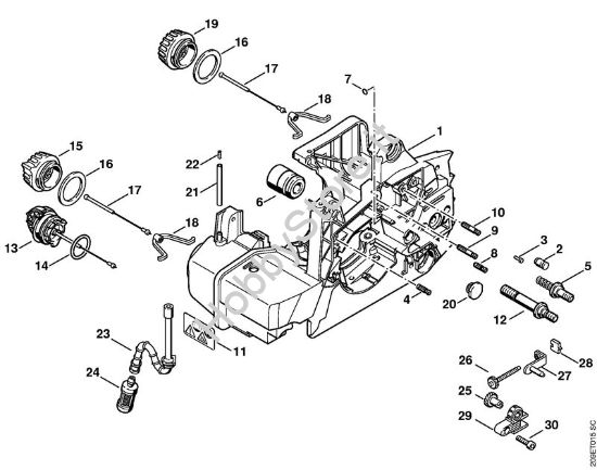 Carcassa motore Motoseghe a benzina (MS) 039 della marca STIHL