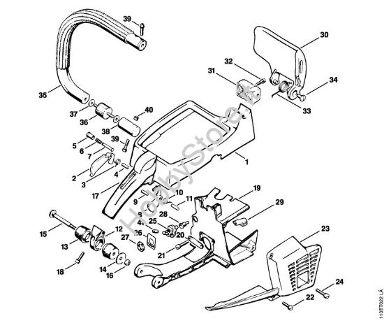 Manico a telaio, cappottatura Motoseghe a benzina (MS) 041 AVQ della marca STIHL