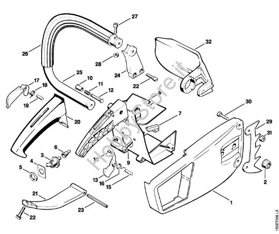 Coperchio rocchetto catena, cappottatura Motoseghe a benzina (MS) 041 FB della marca STIHL