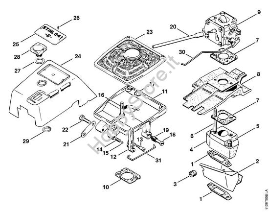 Corpo filtro, filtro aria Motoseghe a benzina (MS) 041 G della marca STIHL