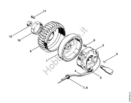 Impianto di accesione, ventola Motoseghe a benzina (MS) 041 G della marca STIHL